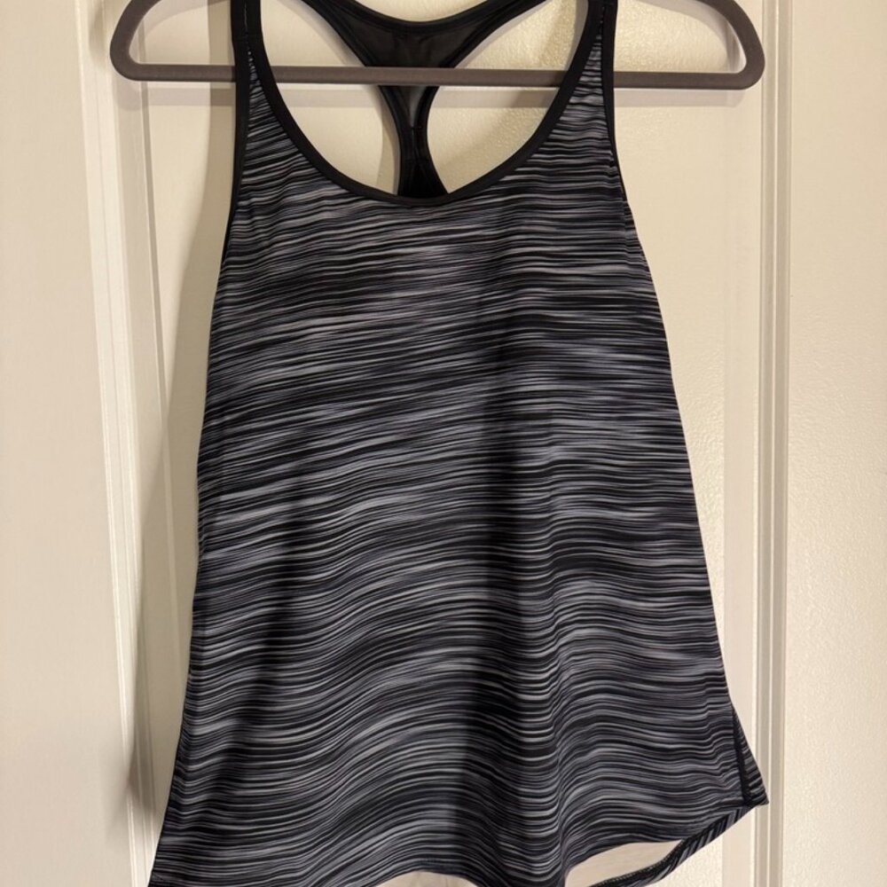 TYR Tankini black with gray striped (women's large)